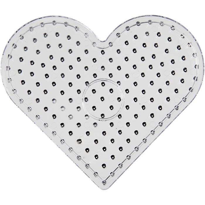 Placa de clavijas, corazón, JUMBO, transparente, 5 ud/ 1 paquete