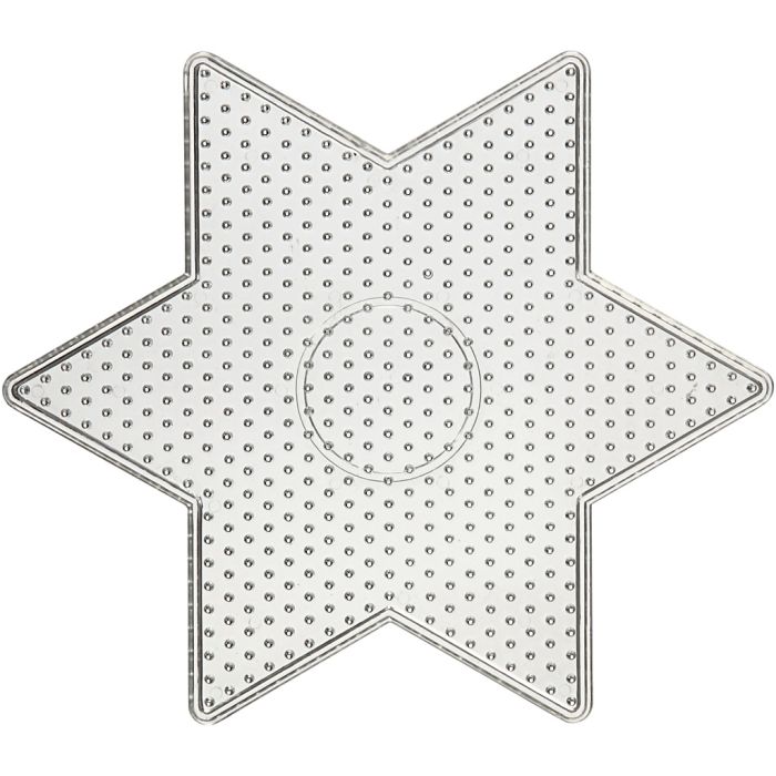 Placa de clavijas, estrella grande, medidas 15x15 cm, medium, 10 ud/ 1 paquete