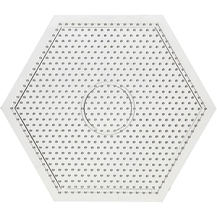 Placa de clavijas, large hexagon, medidas 15x15 cm, medium, 10 ud/ 1 paquete