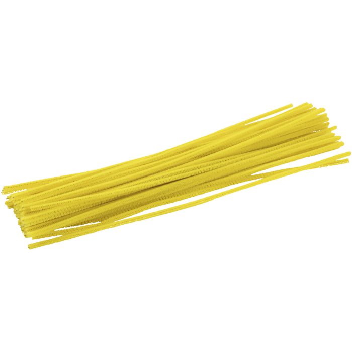 Chenilla, L. 30 cm, grosor 4 mm, amarillo, 50 ud/ 1 paquete
