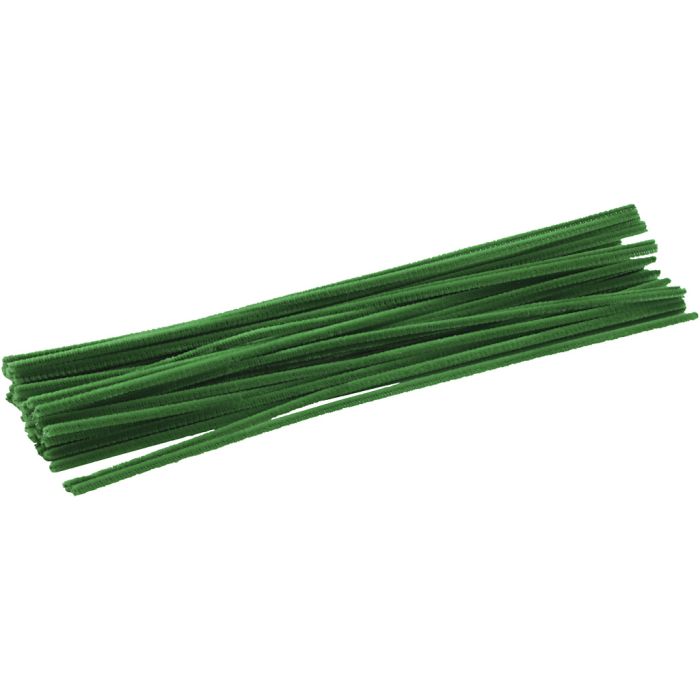 Chenilla, L. 30 cm, grosor 4 mm, verde, 50 ud/ 1 paquete