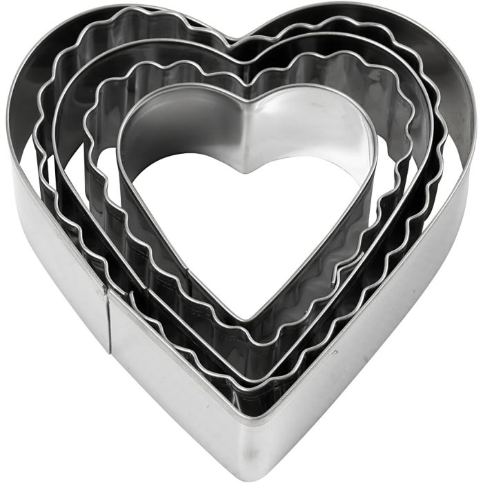 Cortador de galletas, Corazón, medidas 8 cm, 5 ud/ 1 paquete
