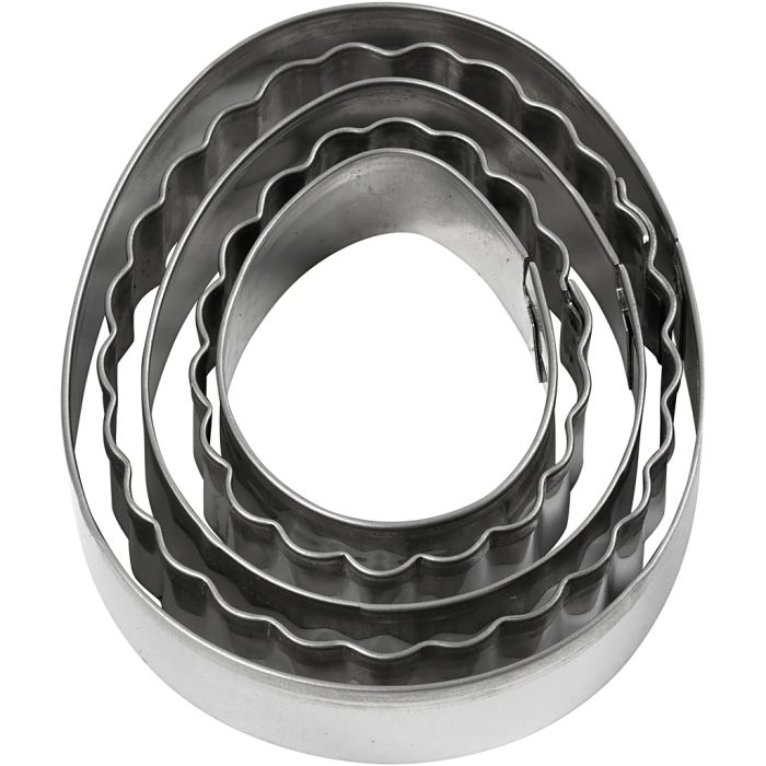 Cortador de galletas, Huevo, medidas 8 cm, 5 ud/ 1 paquete