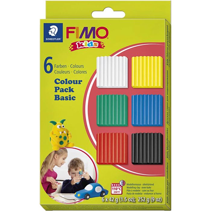 Pasta de Modelar FIMO® Kids, colores estándar, 6x42 gr/ 1 paquete