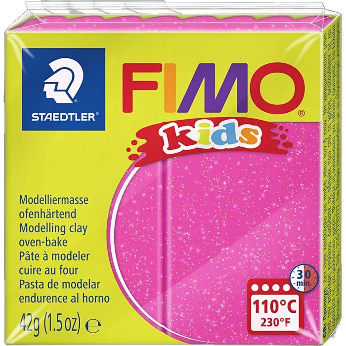 Pasta de Modelar FIMO® Kids, purpurina, rosa, 42 gr/ 1 paquete