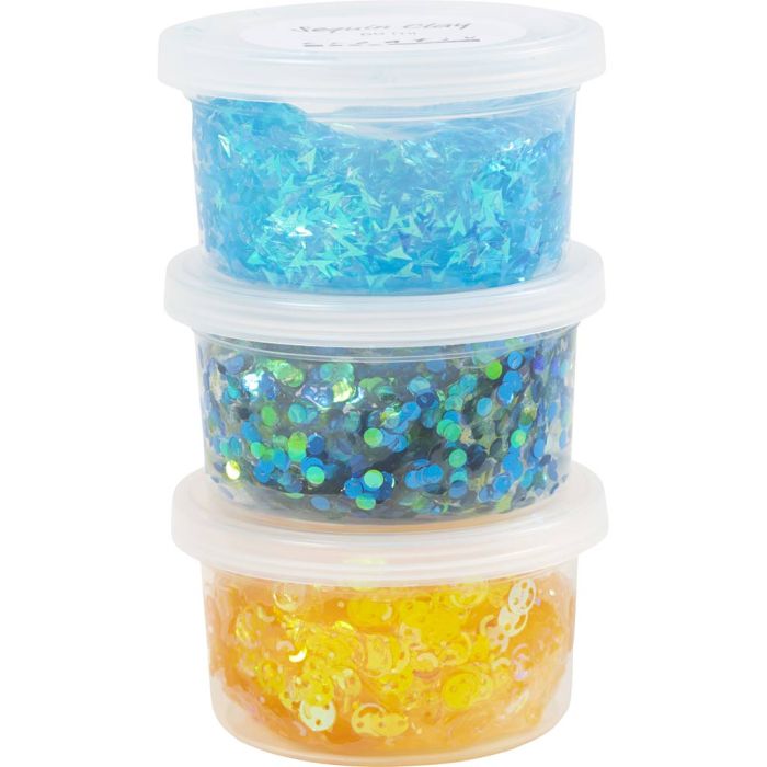 Sequin Clay, azul/gris harmonía, 3x60 gr/ 1 paquete