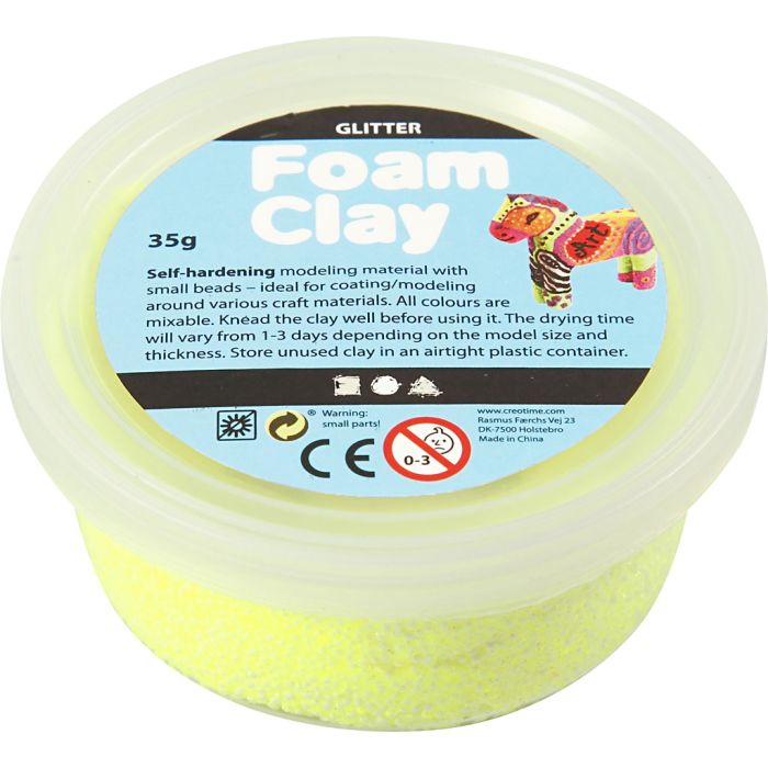 Foam Clay®, purpurina, amarillo, 35 gr/ 1 bote
