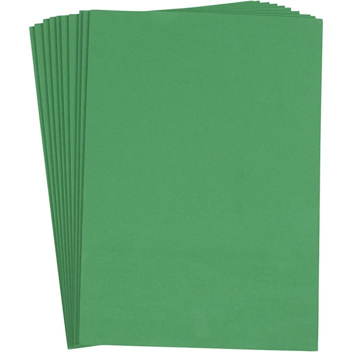 Espuma EVA, A4, hoja 210x297 mm, grosor 2 mm, verde oscuro, 10 hoja/ 1 paquete