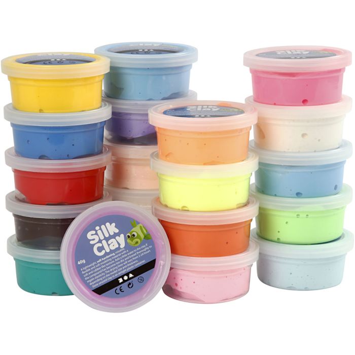 Silk Clay®, surtido de colores, 20x40 gr/ 1 paquete