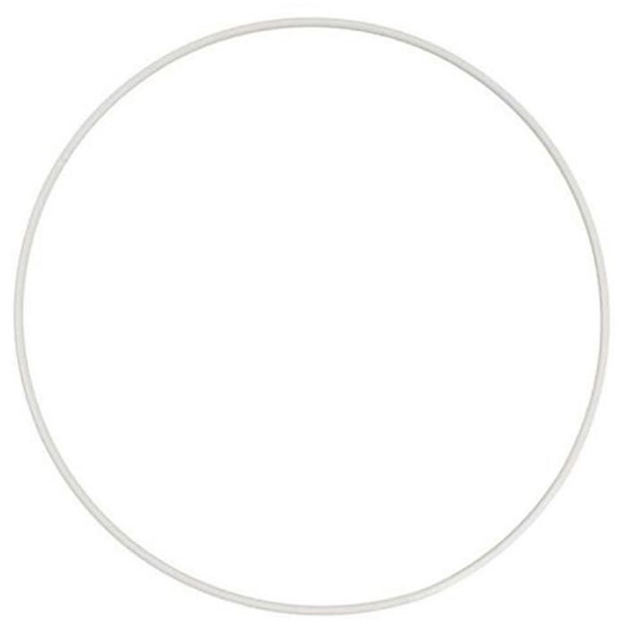 Aro metálico, dia 18 cm, grosor 3 mm, blanco, 1 ud