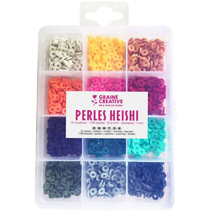 Set de cuentas Heishi, dia 6 mm, medida agujero 1 mm, colores felices, 1750 ud/ 1 paquete