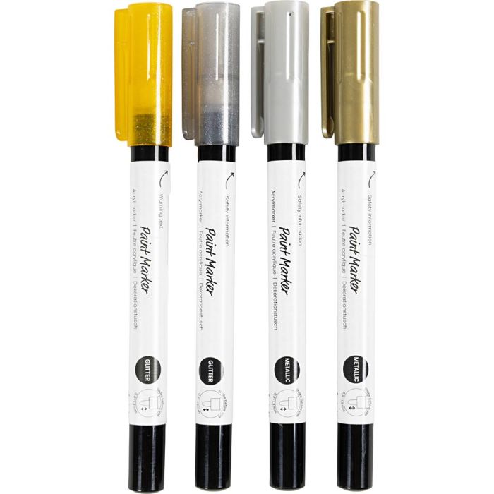Rotulador decorativo, trazo ancho 0,9-1,3 mm, El contenido puede variar , 4 ud/ 1 paquete