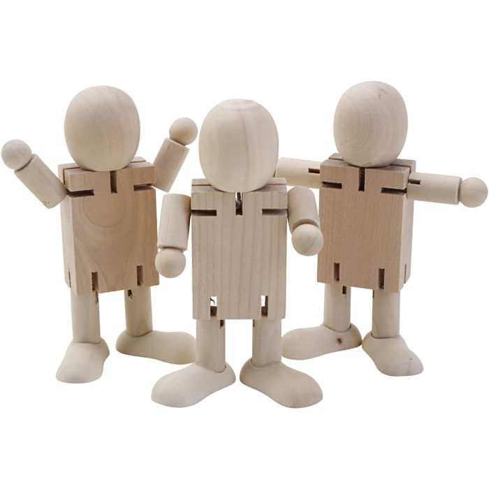 Figura de madera con articulaciones móviles, medidas 10,3x11 cm, 12 ud/ 1 paquete
