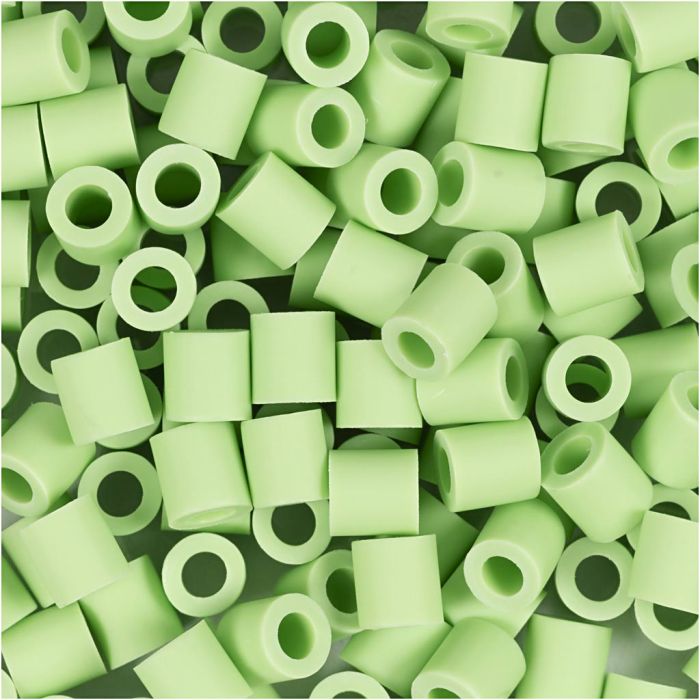 NABBI BioBeads Cuentas, medidas 5x5 mm, medida agujero 2,5 mm, medium, verde pastel, 1000 ud/ 1 paquete