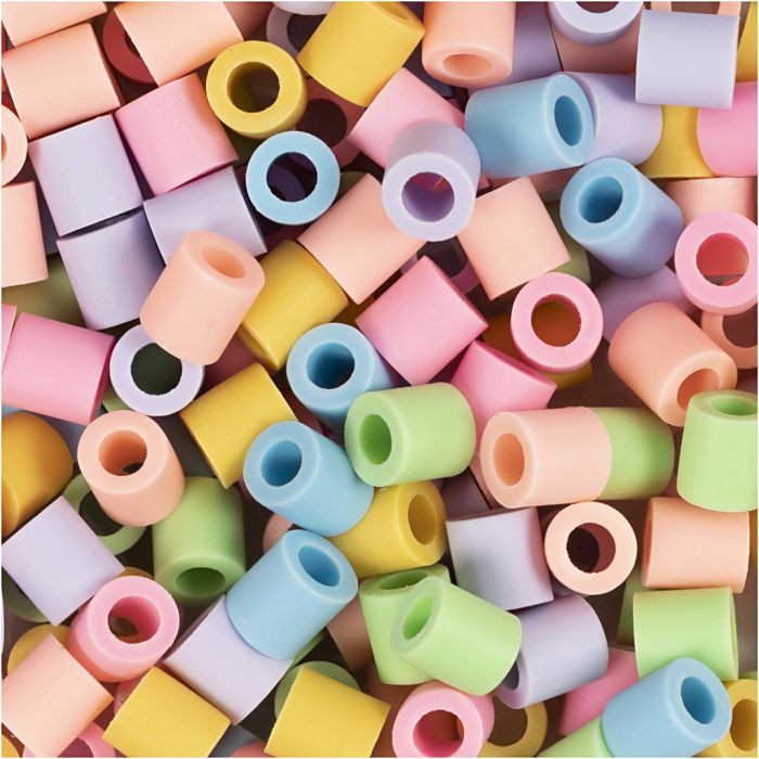NABBI BioBeads Cuentas, medidas 5x5 mm, medida agujero 2,5 mm, medium, colores pastel, 1000 ud/ 1 paquete