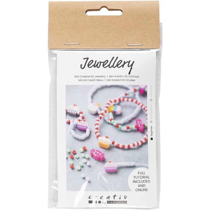 Mini Kit de manualidades Joyas, Pulsera elástica y anillo, 1 paquete