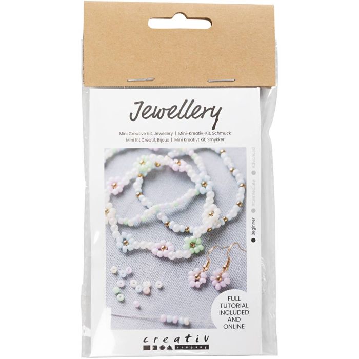 Mini Kit de manualidades Joyas, Pulsera elástica, pendiente, 1 paquete