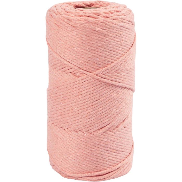 Cuerda de Macramé, L. 198 m, dia 2 mm, rosado, 330 gr/ 1 rollo