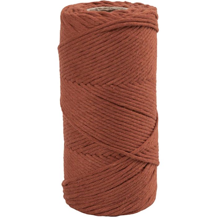 Cuerda de Macramé, L. 198 m, dia 2 mm, orange oscuro, 330 gr/ 1 rollo