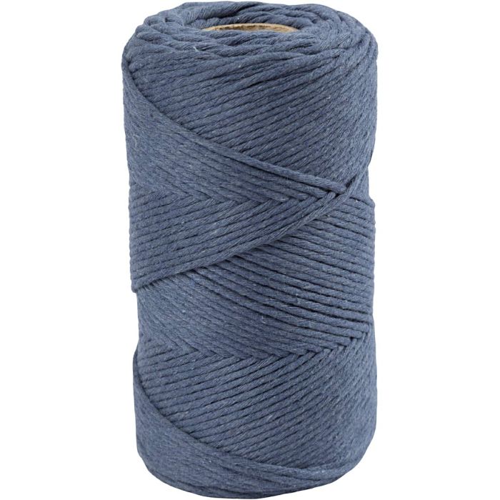 Cuerda de Macramé, L. 198 m, dia 2 mm, azul, 330 gr/ 1 rollo