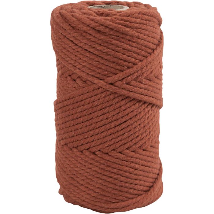 Cuerda de macramé, L. 55 m, dia 4 mm, orange oscuro, 330 gr/ 1 rollo