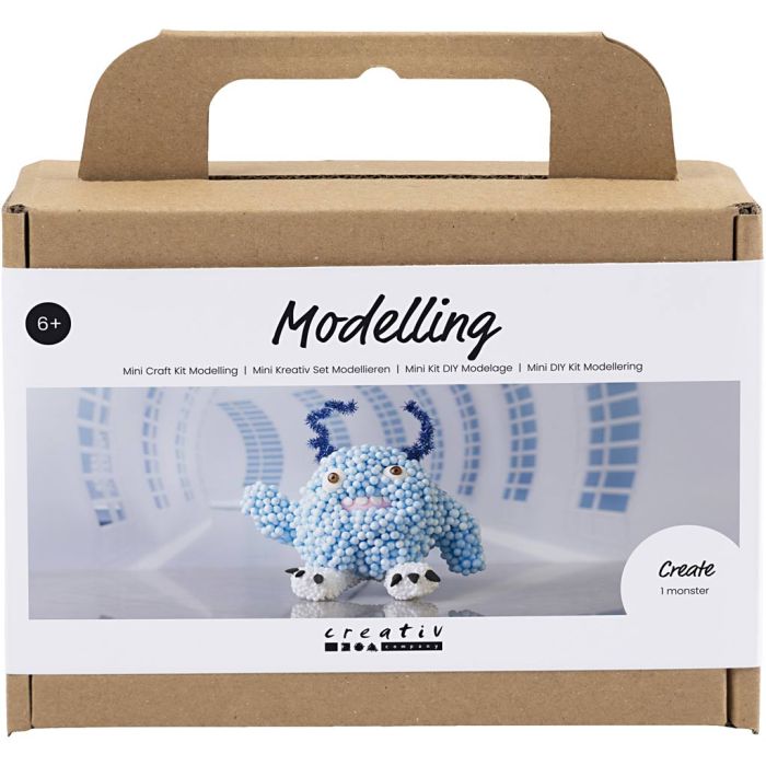 Mini Kit de manualidades Modelado, Monstruo Bobby, azul claro, 1 paquete