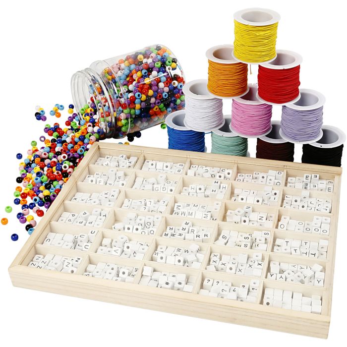 Kit de manualidades grupo cuentas de letras para pulseras, 1 set