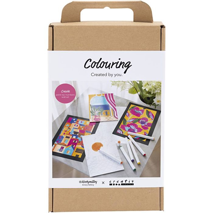 Kit de manualidades Colorear, Pintar por números, rotuladores, 1 paquete