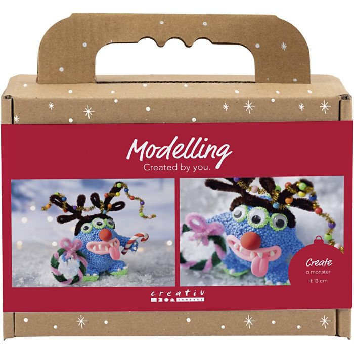 Mini Kit de manualidades de Modelado, Monstruo de reno, surtido de colores, 1 paquete