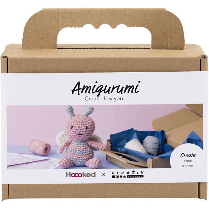 Kit de manualidades Amigurumi, Abeja, colores pastel, 1 paquete