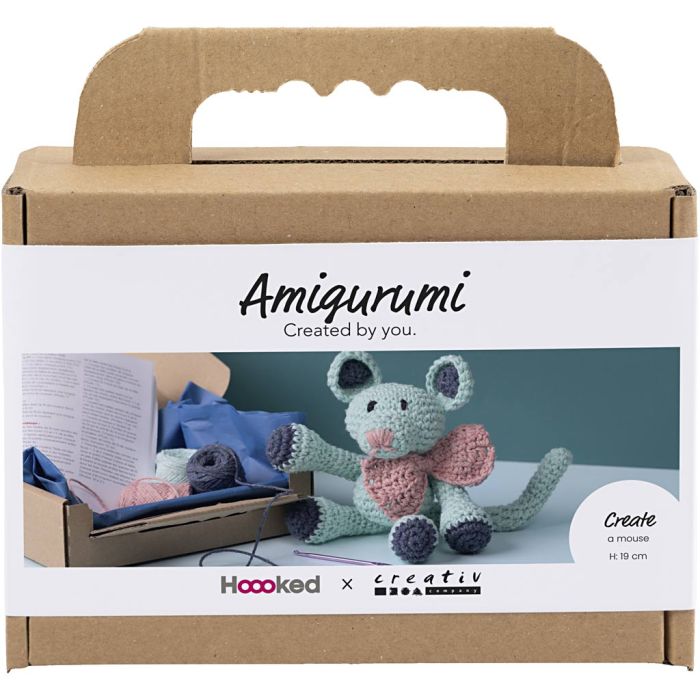 Kit de manualidades Amigurumi, Ratón, mint, 1 paquete