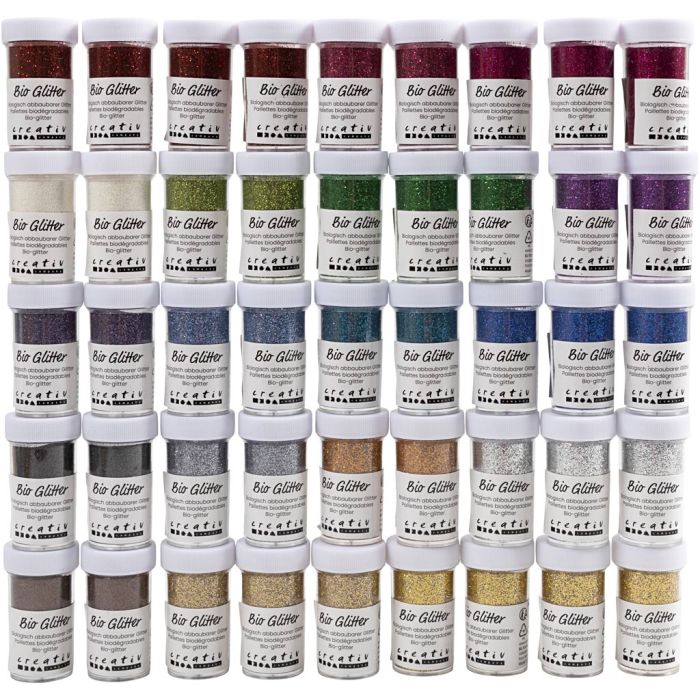 Purpurina bio, surtido de colores, 46x27 ml/ 1 paquete