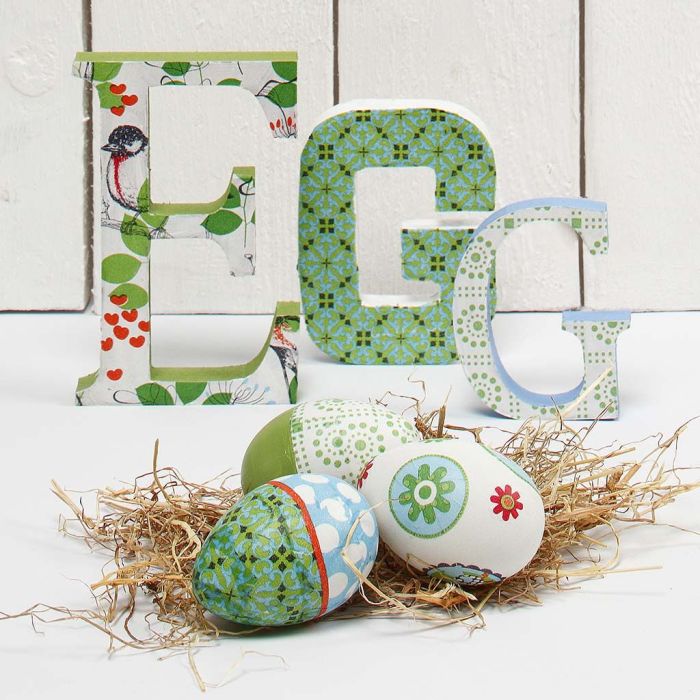 Standing Letters, painted and covered with Decoupage Paper