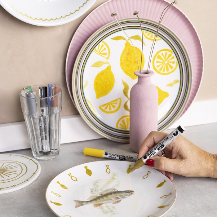 Revive la porcelana antigua con marcadores de vidrio y porcelana