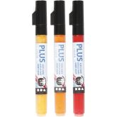 Surtido rotuladores Plus Color , L. 14,5 cm, trazo ancho 1-2 mm, 3 ud/ 1 paquete, 5,5 ml