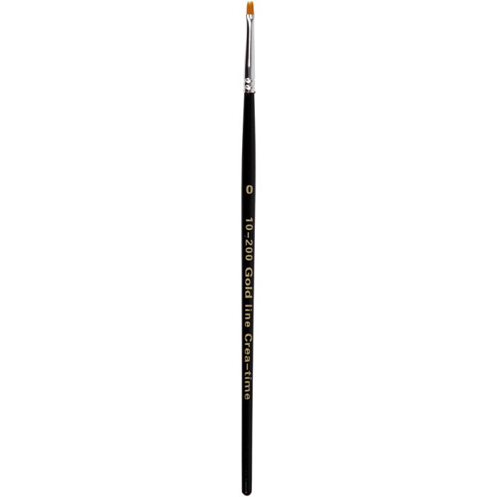 Pinceles de línea dorada, plano, 0, L. 18,5 cm, A: 1 mm, 12ud/ 1 paquete