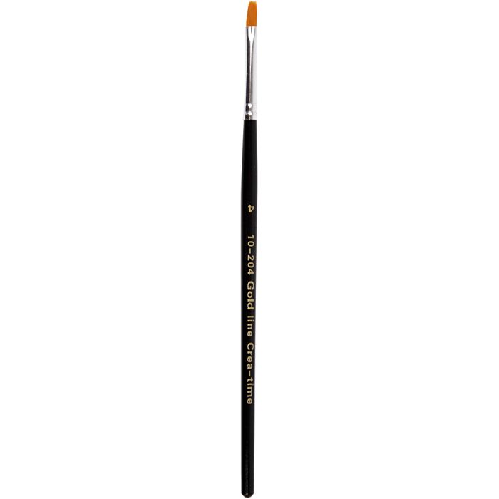 Pinceles de línea dorada, plano, medida 4, L. 18,5 cm, A: 2 mm, 12 ud/ 1 paquete