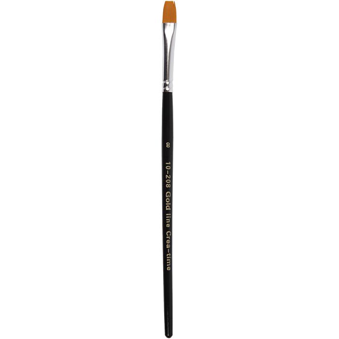 Pinceles de línea dorada, 8, L. 18,5 cm, A: 8 mm, plano, 12ud/ 1 paquete