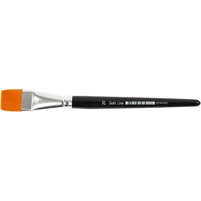 Pinceles de línea dorada, 20, L. 21 cm, A: 24 mm, plano, 6 ud/ 1 paquete