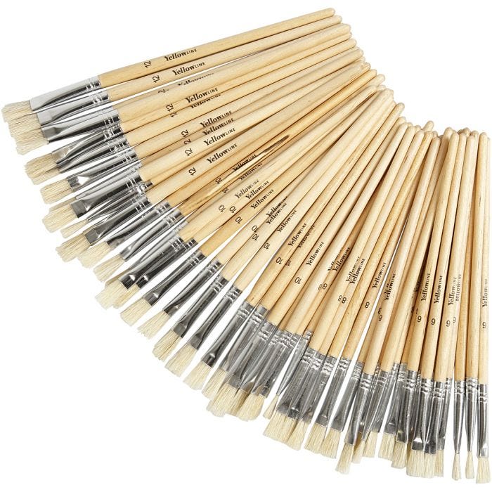 Set de Pinceles YellowLine, medida 6+8+10+12, 48 ud/ 1 paquete