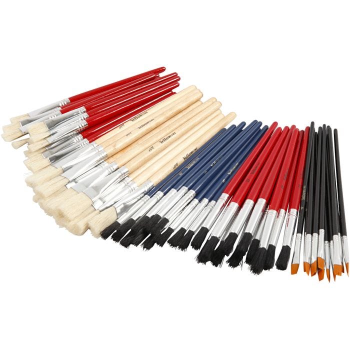 Set de Pinceles YellowLine, medida 4+8+10+12+3/4, 60 ud/ 1 paquete