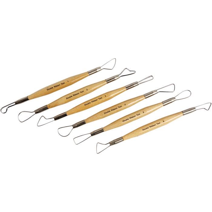 Herramientas de bucle para arcilla, puntas afiladas, L. 20 cm, 6 ud/ 1 paquete