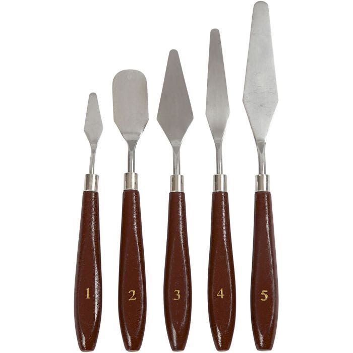 Kit de espátulas, L. 17-23 cm, A: 1,5-2,5 cm, 5 ud/ 1 paquete