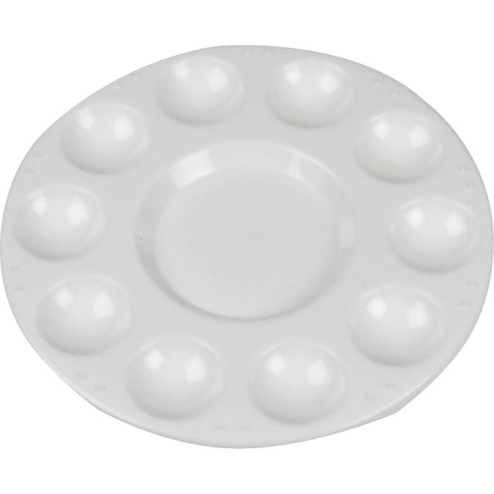 Paleta, Paleta redonda con 11 pozos, dia 17 cm, blanco, 10 ud/ 1 paquete