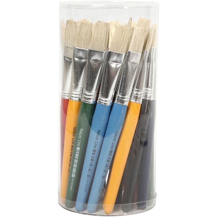 Pinceles de pintura para niños, L. 19 cm, A: 15 mm, plano, 30 ud/ 1 paquete