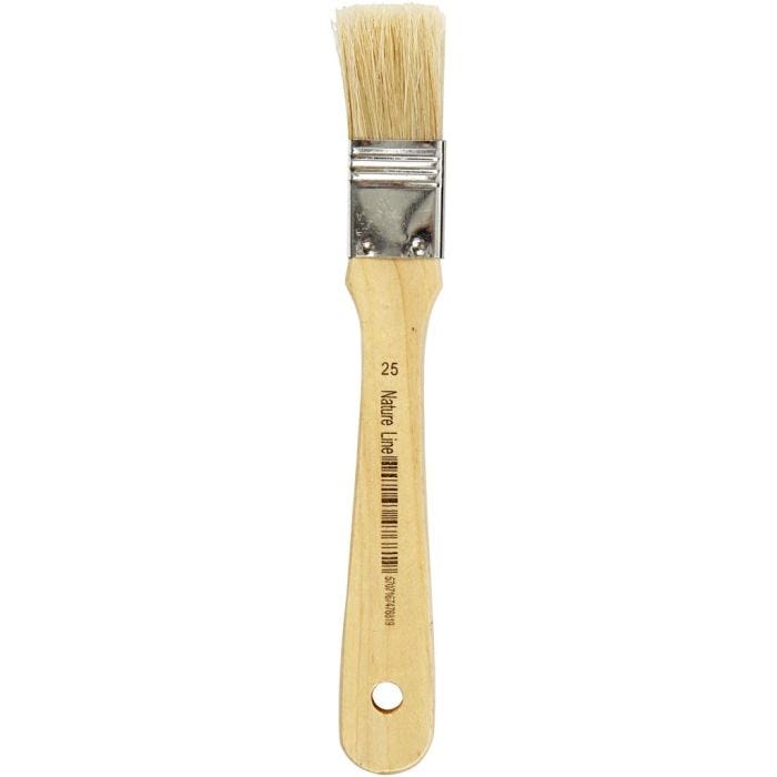 Pinceles para barnizar, L. 18,5 cm, A: 25 mm, plano, 12 ud/ 1 paquete