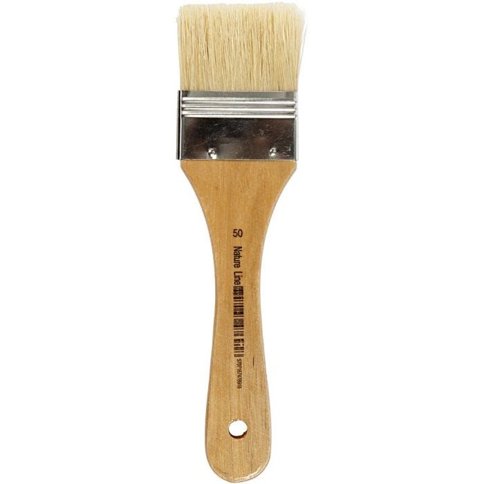 Pinceles para barnizar, L. 18,5 cm, A: 50 mm, plano, 12 ud/ 1 paquete