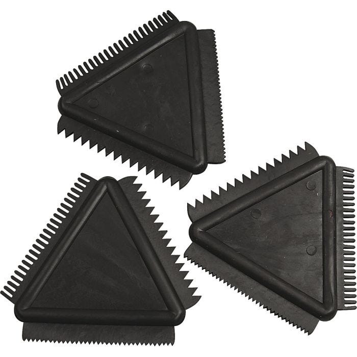 Texturizador de goma, medidas 9 cm, negro, 3 ud/ 1 paquete