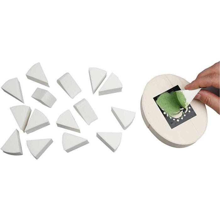 Esponjas, L. 40 mm, A: 25 mm, blanco, 32 ud/ 1 paquete