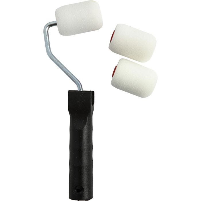 Rodillos de espuma con mango, A: 6 cm, 1 set
